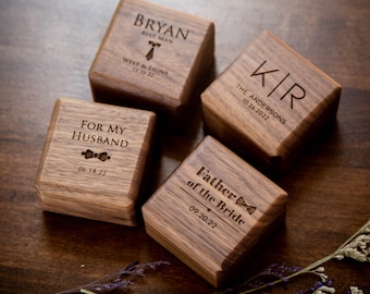 Engraved Premium Cufflinks Box Only - ( Cufflinks NOT Included ) Wedding Gift for Husband Groom Father of the Bride Groom Best Man Dad Bro