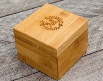 Square Bamboo Gift Box & Pillow Only (Watch NOT Included)