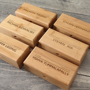 Wide Bamboo Gift Box Only - Custom Storage Corporate Gift for Employees Appreciation Small Business, Thoughtful Teacher or College Gift Box