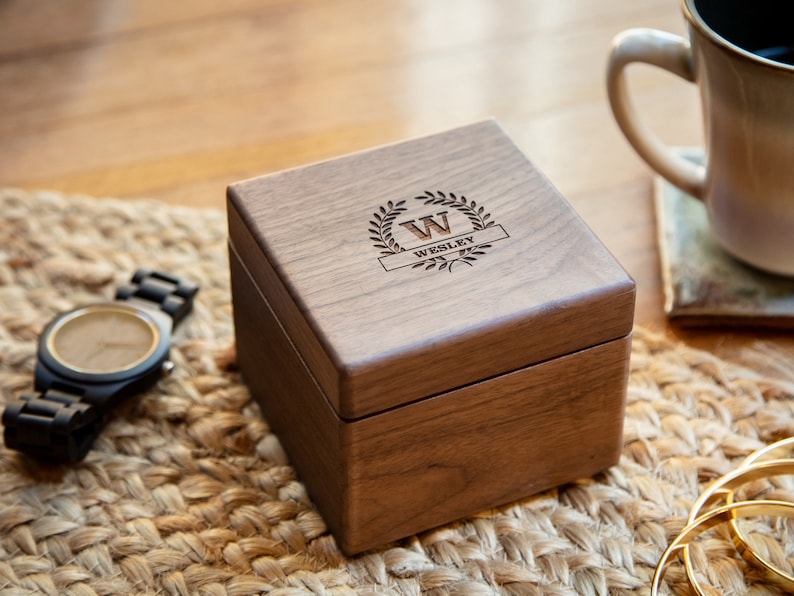 Engraved Wood Watch & Walnut Gift Box Mens Watch 5th Wood Etsy