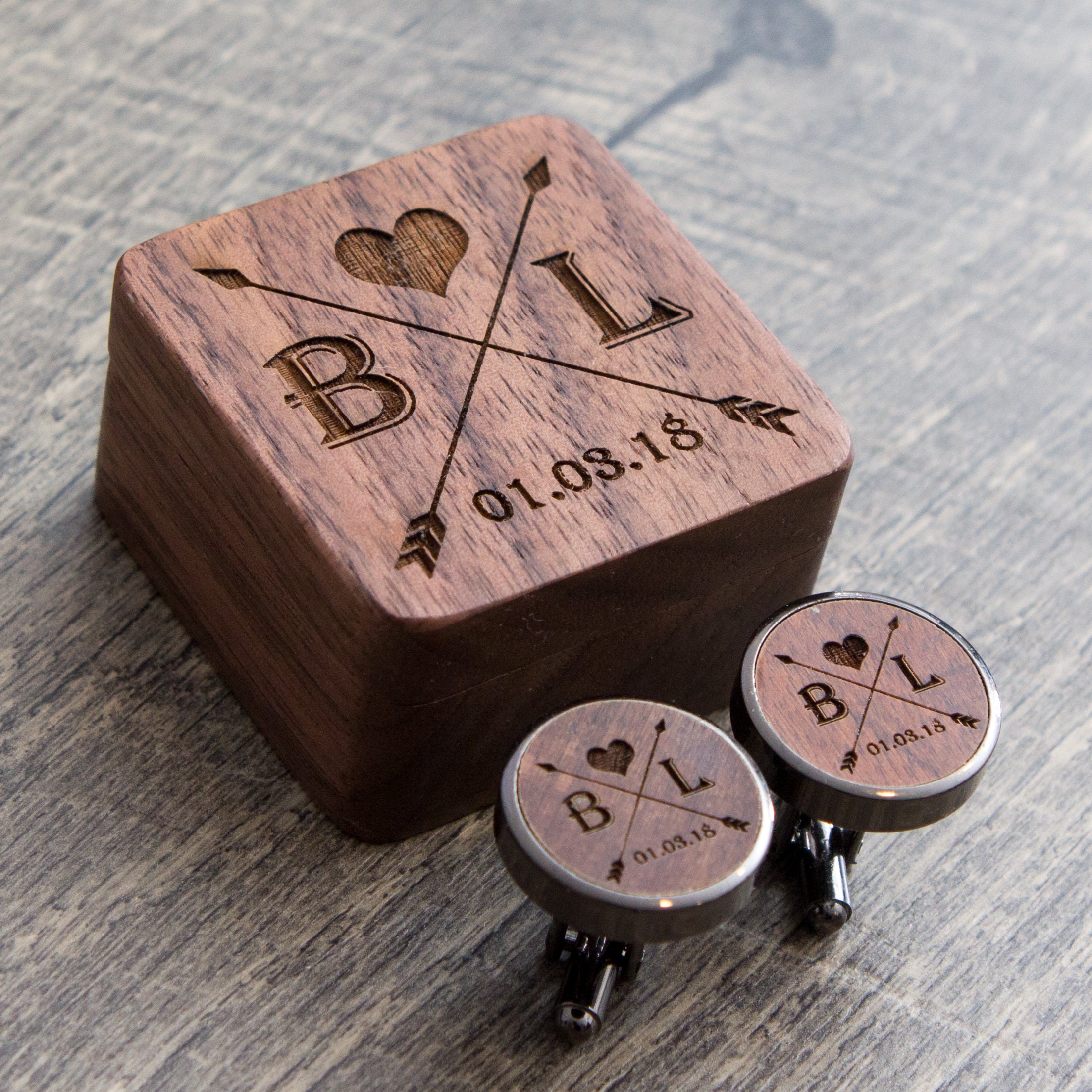 5 year anniversary puzzle piece cufflinks Cufflinks gifts for men wood Groom cuff links Wedding Cufflinks