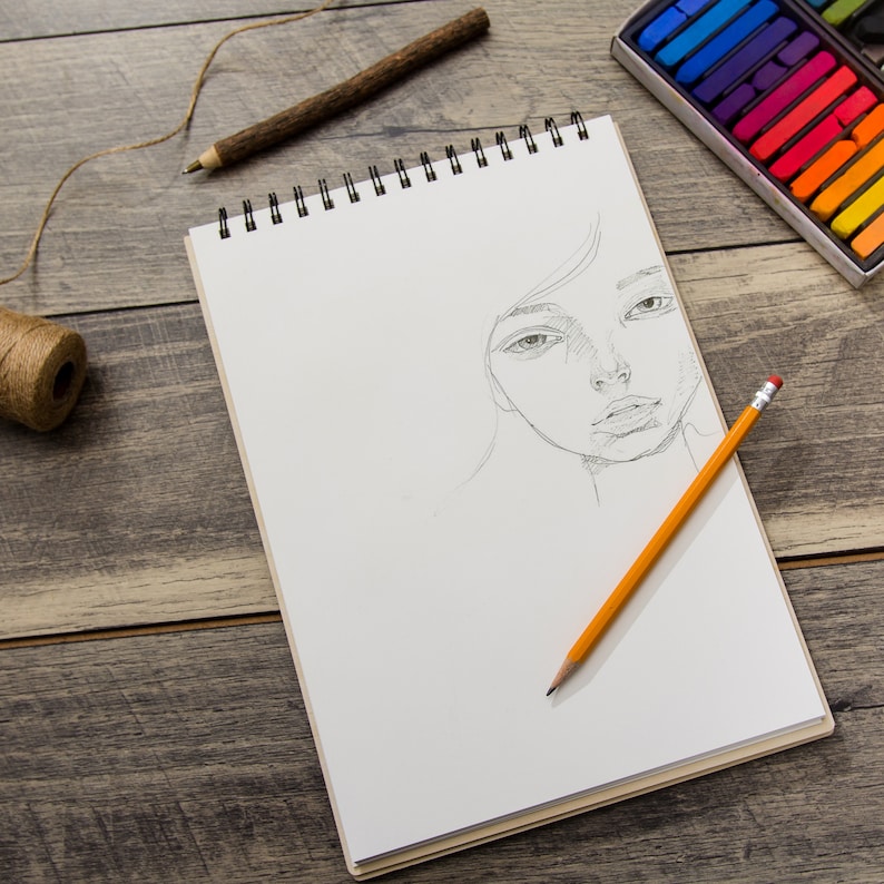 Engraved Large Sketchbook Drawing Notepad Artist Sketch Pad Etsy