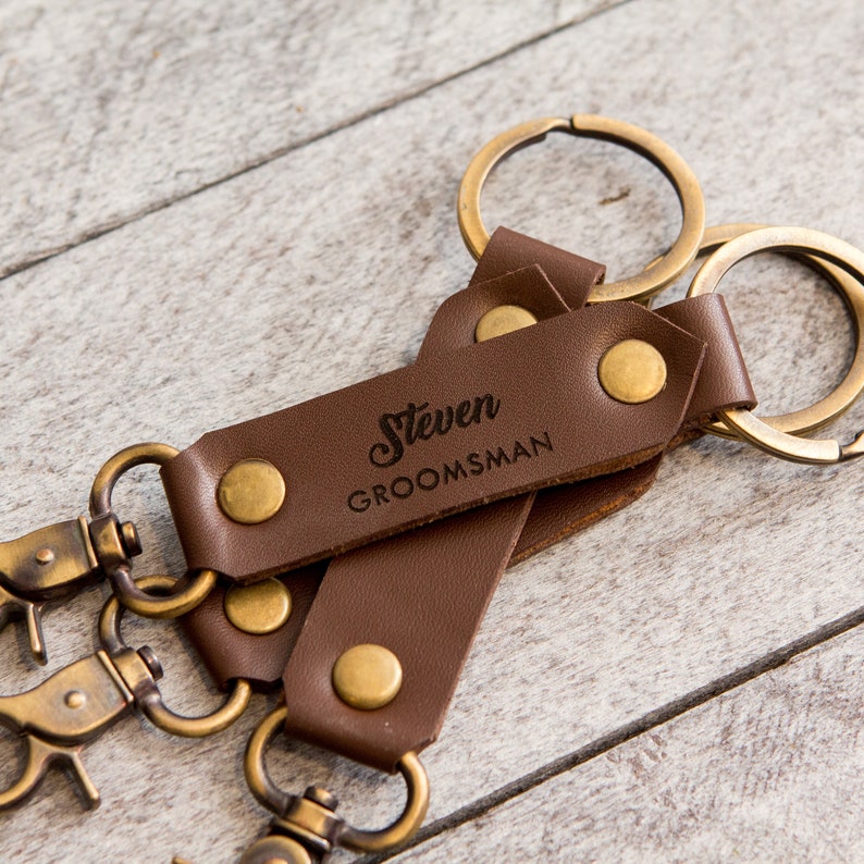 Leather Key Chain FOB Engraved Travel Accessory Keychain Etsy