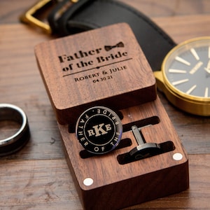 Metal Cufflinks - Optional Square Gift Box Wedding Day Cuff links Groom Dad Groomsmen Best Man Father of the Bride Honeymoon Wedding Gift