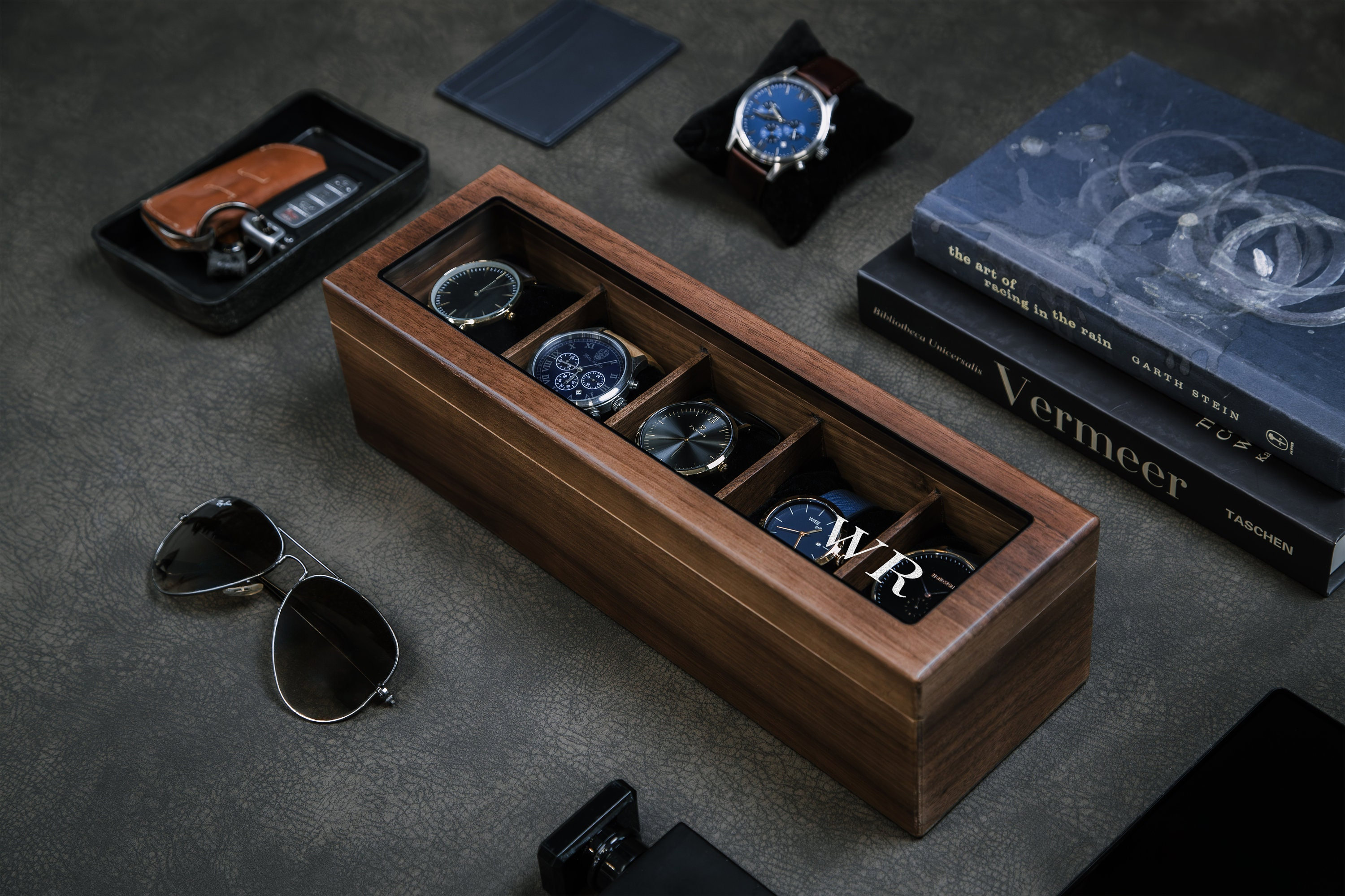 Étui à Montres XL Extra Large - 11 Pouces, Simili Daim Noir - Organisateur De Collection