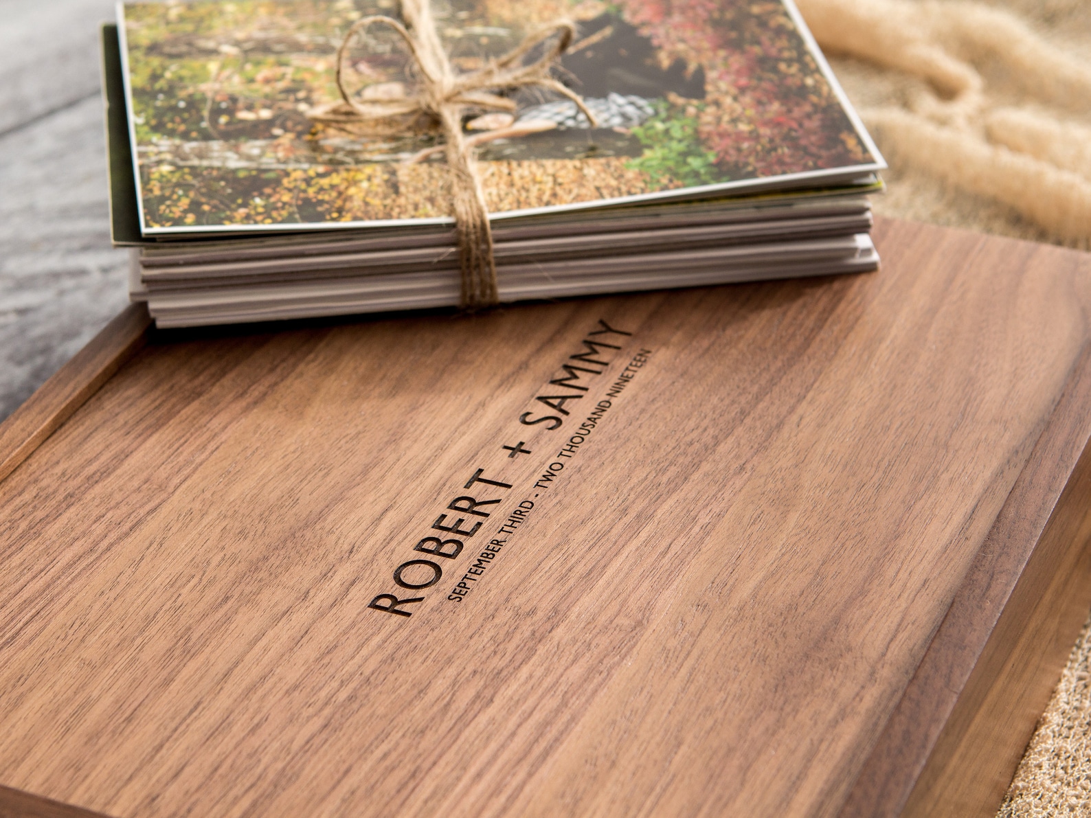 Wedding Memory Box Wood Keepsake Storage for Photos Cards Letters, 5th ...