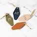 Embossed Diamond Leather Keychain (initials) - Luxury Key Chain ...
