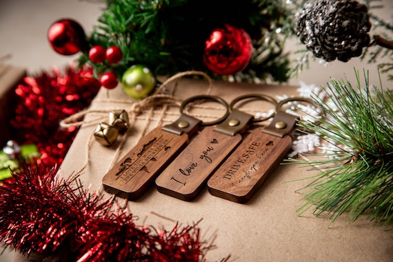 Cute New Year Car Keys Ring Bag Ornaments Backpack Pendant Xmas