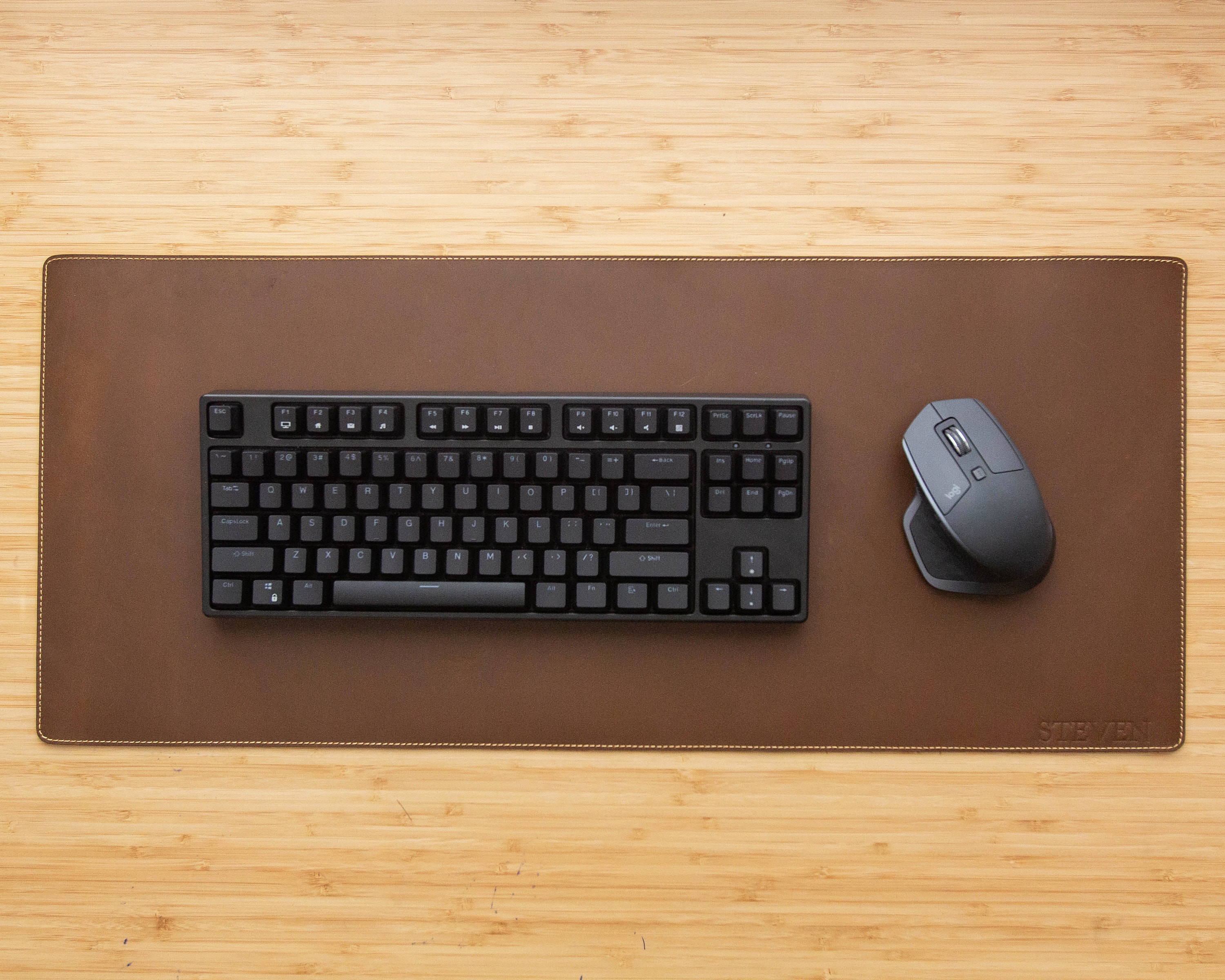 Large Leather Desk Mat for Keyboard & Mouse 27.5x11.75 New Etsy