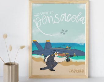 Pensacola Blue Angels Poster | Naval Aviation Art Print