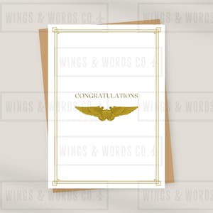 Parabéns da escola de vôo de SNFO Cartão Comemorativo | Estilo Dourado Elegante | ARQUIVO DIGITAL | Voando da aviação naval Cartão Comemorativo | Escola de Voo da Marinha | Cartão eletrônico
