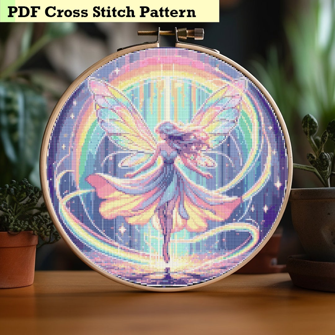 Rainbow Fairy - Cross Stitch Pattern Decor - Etsy