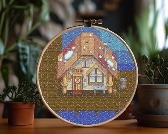 Fall Fish Shop in the Valley - Cross Stitch Pattern Decor for Summer