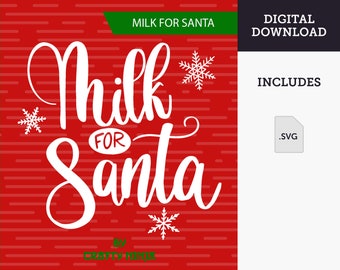 Milk For Santa Hand Lettered Download Digital Art