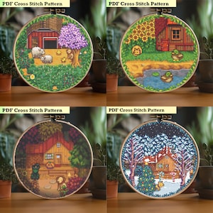 Seasons in the Valley Bundle - Cross Stitch Pattern Decor for Christmas