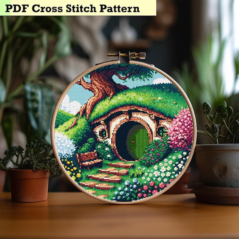 Spring in the Shire - decor kruissteekpatroon afbeelding 1