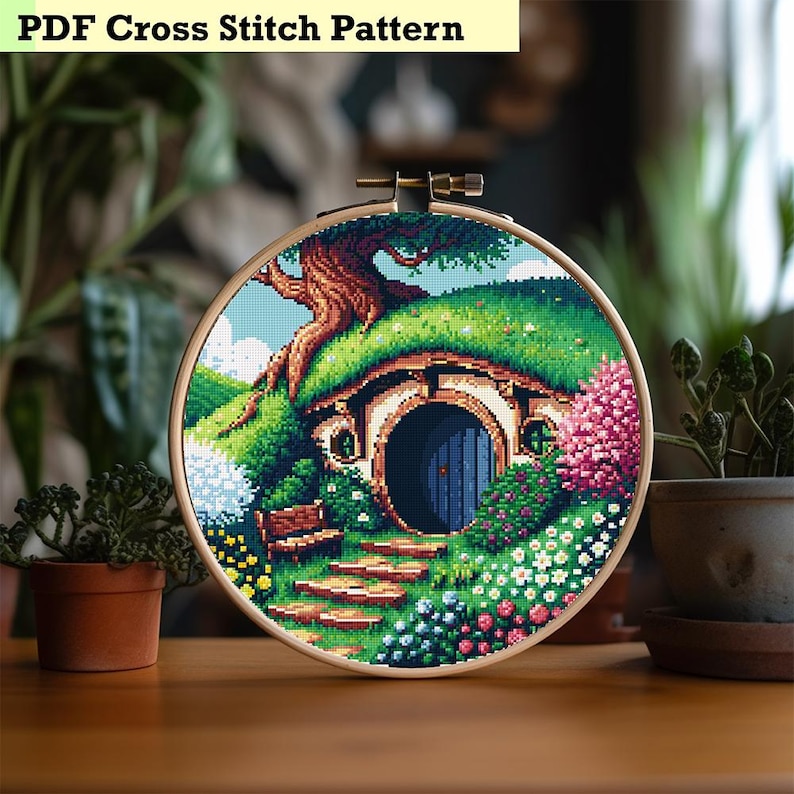Spring in the Shire - decor kruissteekpatroon afbeelding 2