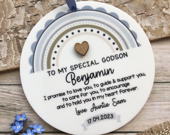 Godson Gift, Goddaughter Gift, ANY OCCASION Personalised Keepsake Acrylic Plaque