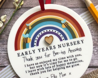 Personalised Nursery Gift , Teacher Thank You gift,  Keepsake Hanging Plaque