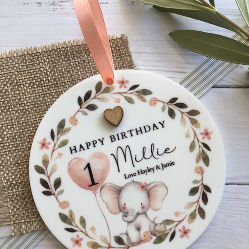 1st Birthday Girl Personalised Keepsake Plaque Greeting Card Etsy UK