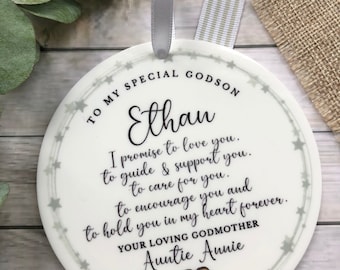 Godson Gift, Goddaughter Gift Personalised Keepsake Plaque