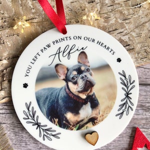 Personalised Pet, Cat, Dog Christmas Memorial Decoration, WITH GIFT BAG