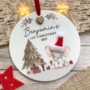 2023 Personalised Baby First Christmas Santa Acrylic Decoration, WITH GIFT BAG