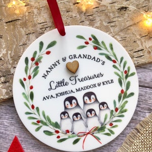 Personalised Grandparent/s  Christmas Acrylic Tree Decoration, WITH GIFT BAG