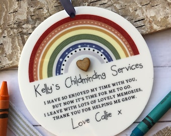 Personalised Childminder Gift, Nursery Thank You Gift,  Keepsake Hanging Plaque