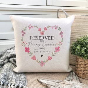 Personalised Nanny or ANY RELATION Linen Cushion