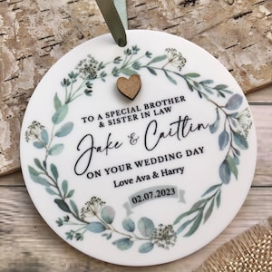 Brother and Sister in Law, Sister and Brother in Law Wedding Personalised Keepsake Plaque, Greeting Card