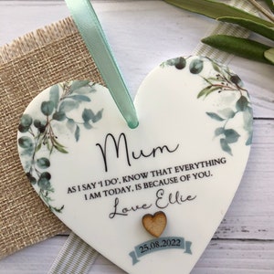 Parents or Mother of the Bride or Groom, Personalised Keepsake Plaque