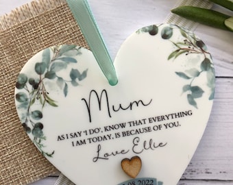 Parents or Mother of the Bride or Groom, Personalised Keepsake Plaque