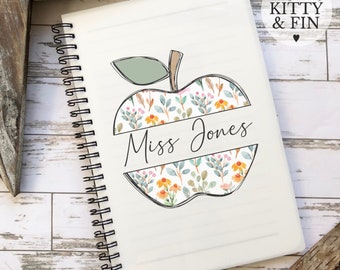 A5 Personalised Notebook Teacher, Apple