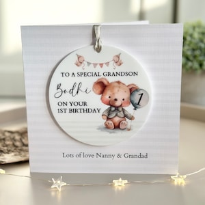 Son, Grandson, Nephew 1st Birthday Personalised Keepsake Greeting Card