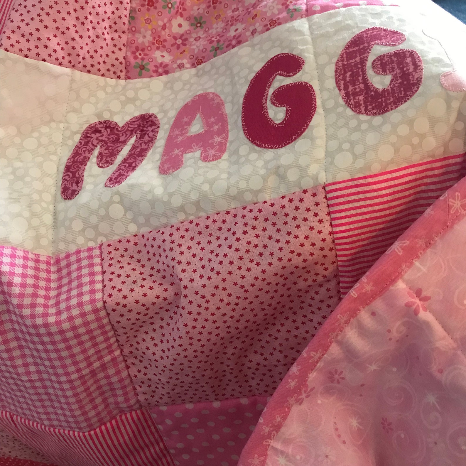 Baby Quilt Personalized With Name Applique 100 Cotton Baby Etsy