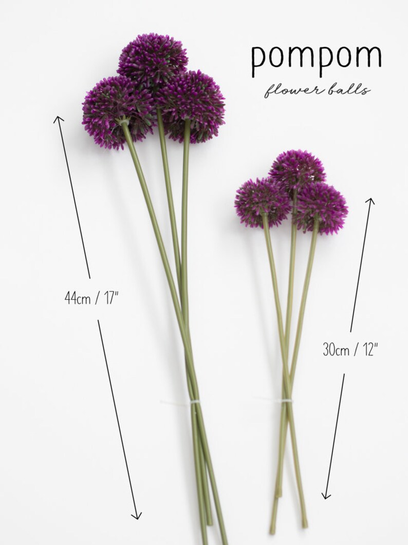 Pompom Flower Ball Allium Globe Artificial Flower Fake | Etsy