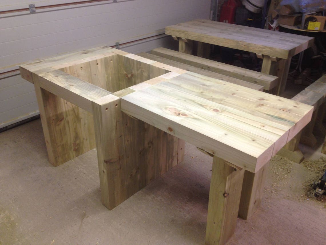 Pizza Oven Stand Made Out of Sleepers With Wood Store and Work Etsy UK