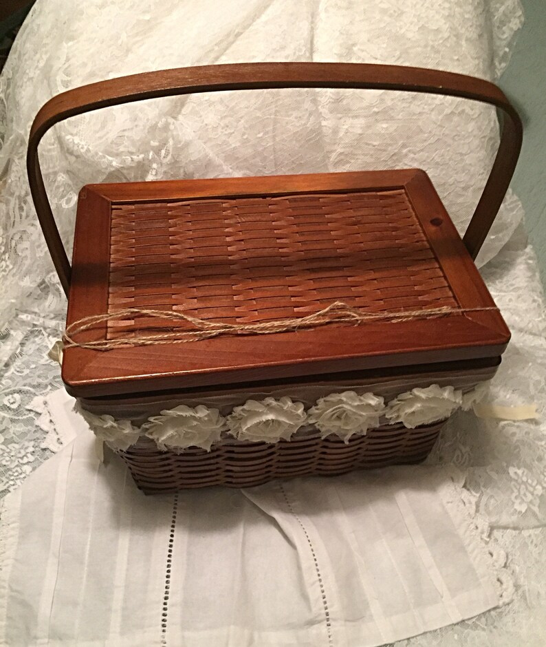 Picnic basket card holder Rustic card box Outdoors wedding Etsy