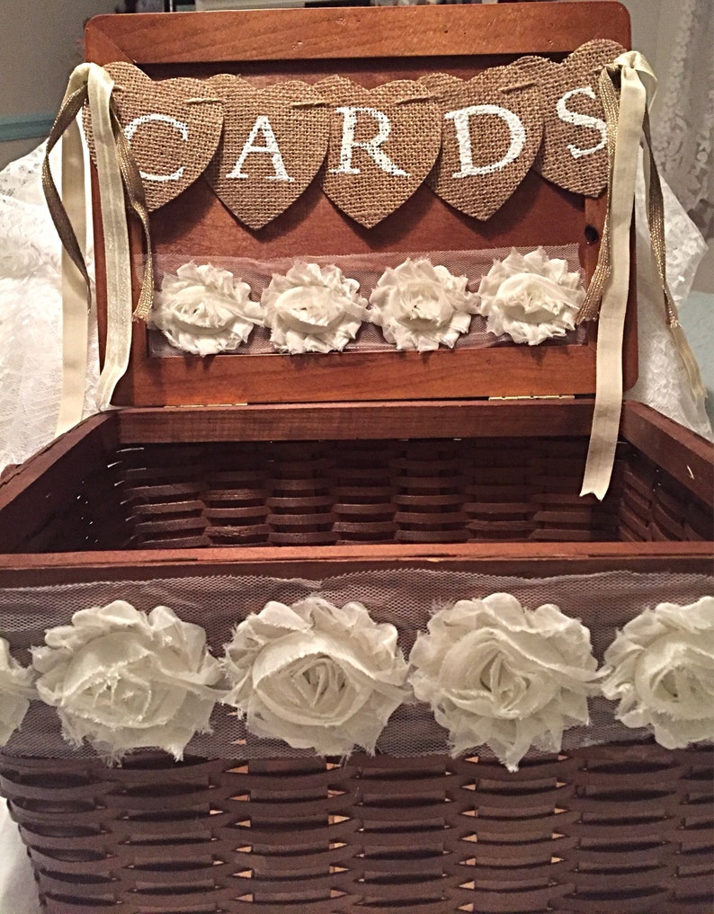 Picnic basket card holder Rustic card box Outdoors wedding Etsy