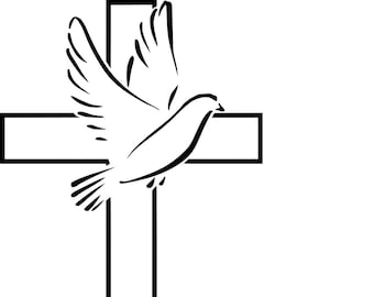 Cross with Dove SVG cutting file