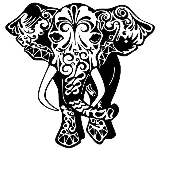 Mandala Elephant SVG Cutting File