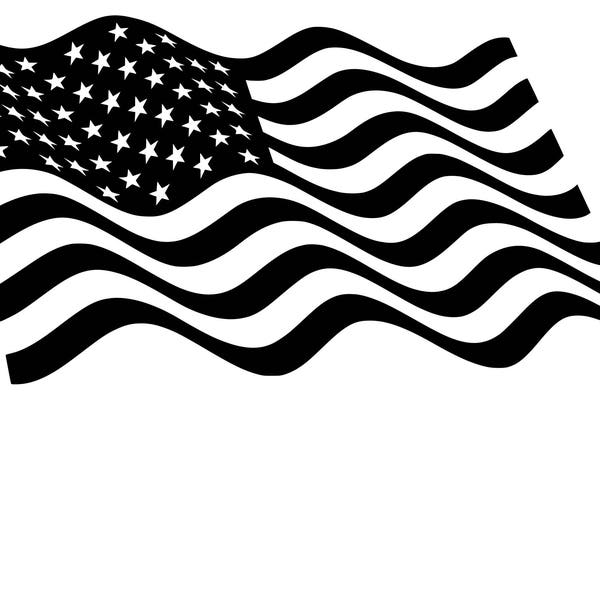 Wavy American Flag SVG Cutting File