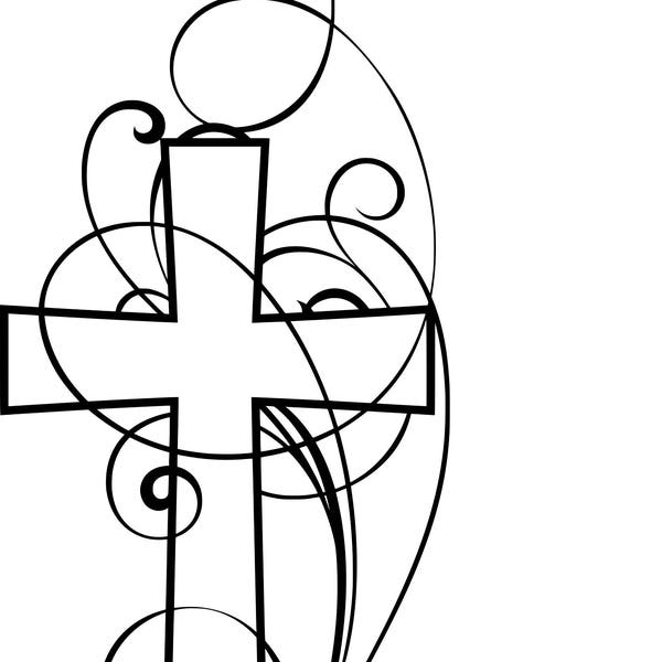 Cross with Swirls SVG cutting file