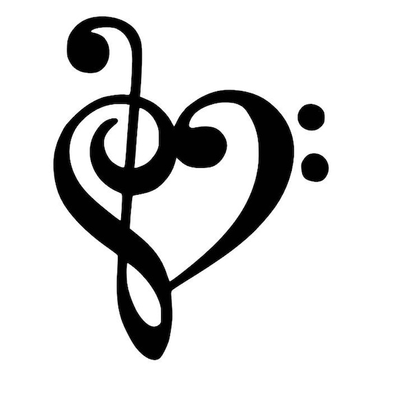 Music notes heart SVG cutting file