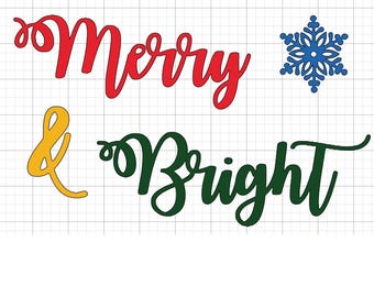 Merry and Bright SVG cutting file