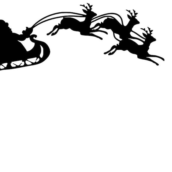 Santa sleigh with reindeer SVG cutting file