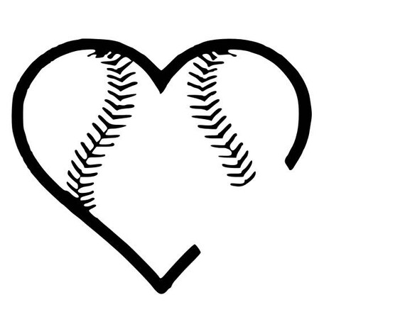 Download Baseball/Softball heart with space for name | Etsy