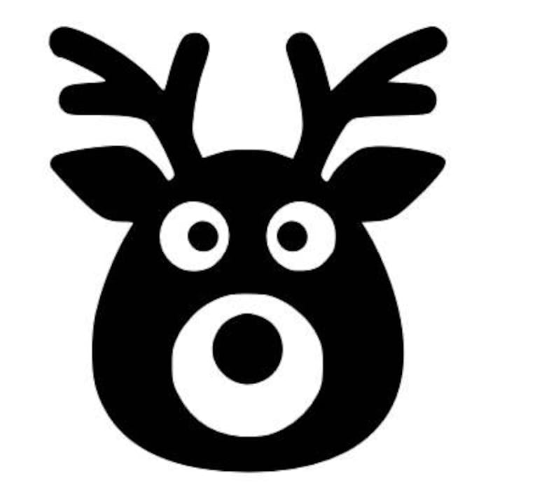 Rudolph/Reindeer head cartoon SVG cutting file | Etsy