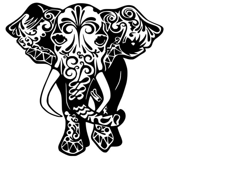 Download Mandala Elephant SVG Cutting File | Etsy
